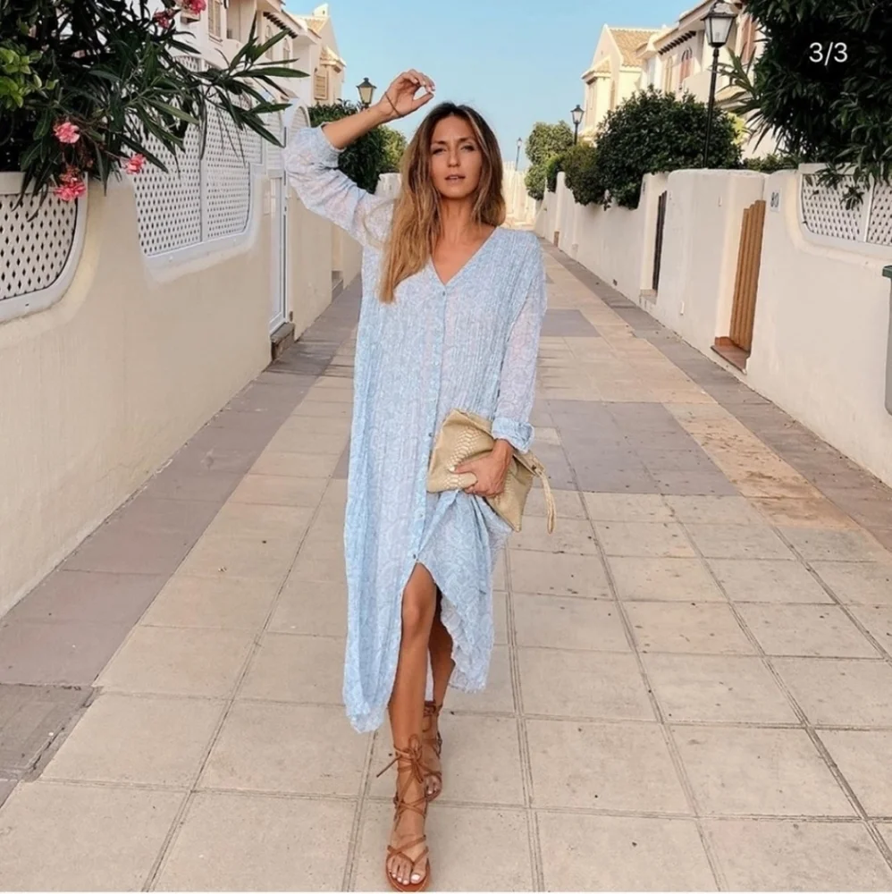 Zara Semi Sheer Wrinkled Button Down Dress - Picture 4 of 16